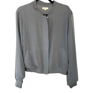 Everly Women's Lightweight Gray Bomber Jacket Size Large